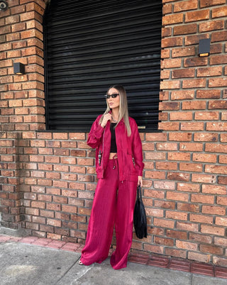 Satin Wide-Leg Pants
