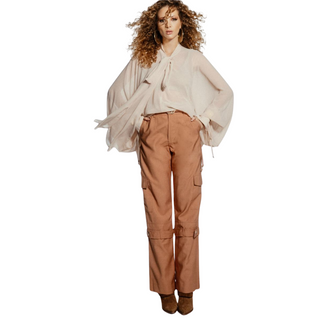Cargo Pants in Twill Viscose with Belt