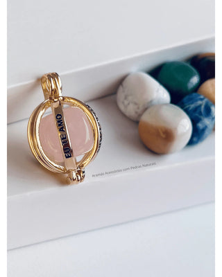 Healing Necklace with Natural Stones and Self-Love Affirmations – 18K Gold Plated